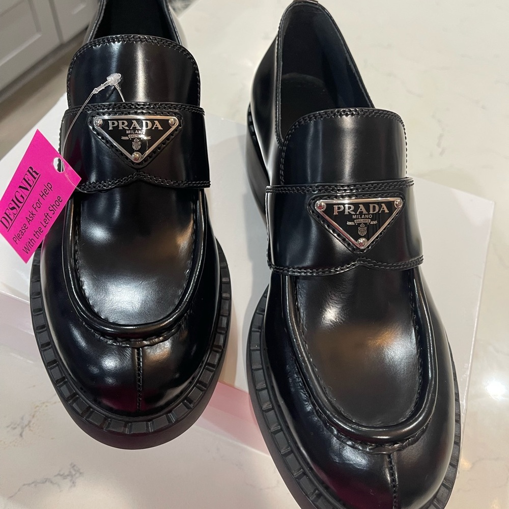 Prada patent leather chunky loafers